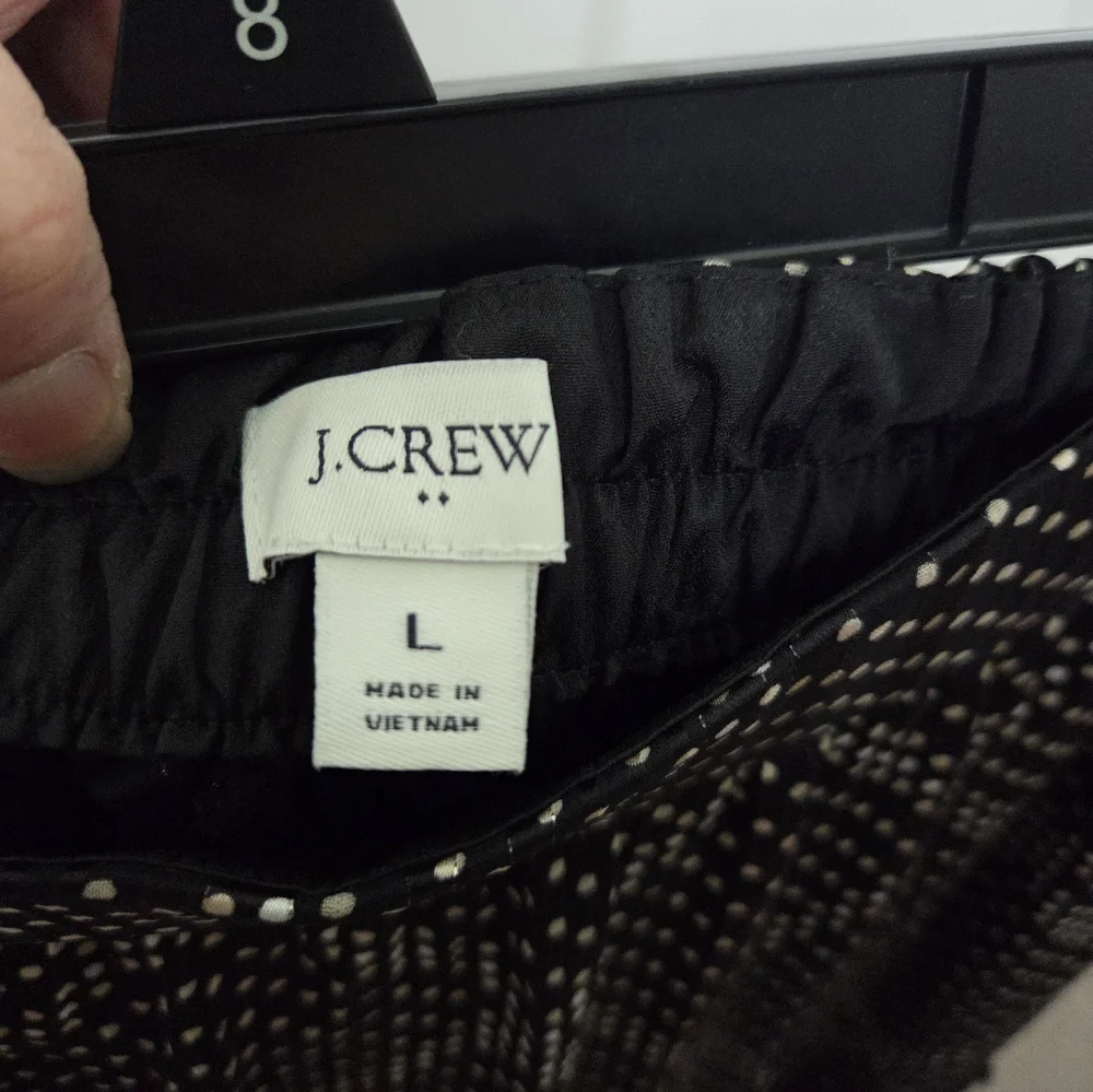 J. Crew Factory Black & White Polka Dot A-Line Ruffle Tiered Party Skirt Large